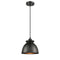 Adirondack Mini Pendant shown in the Matte Black finish with a Matte Black shade