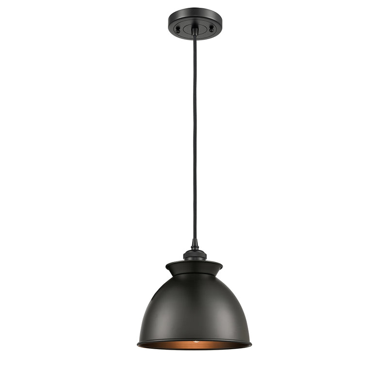 Adirondack Mini Pendant shown in the Matte Black finish with a Matte Black shade