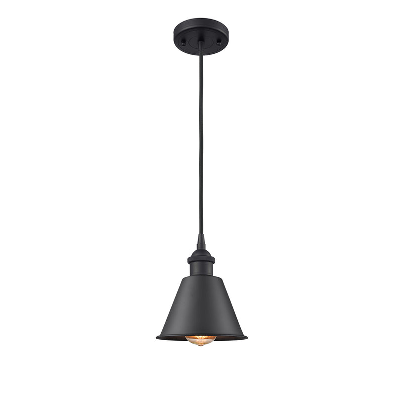 Smithfield Mini Pendant shown in the Matte Black finish with a Matte Black shade