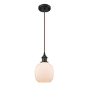 Belfast Mini Pendant shown in the Oil Rubbed Bronze finish with a Matte White shade