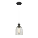 Caledonia Mini Pendant shown in the Oil Rubbed Bronze finish with a Mica shade