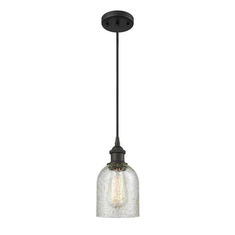 Caledonia Mini Pendant shown in the Oil Rubbed Bronze finish with a Mica shade