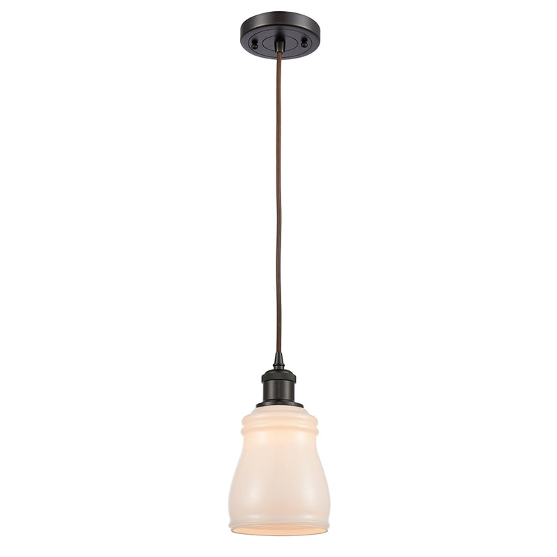 Ellery Mini Pendant shown in the Oil Rubbed Bronze finish with a White shade