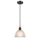 Arietta Mini Pendant shown in the Oil Rubbed Bronze finish with a Clear shade