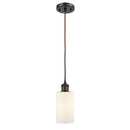 Clymer Mini Pendant shown in the Oil Rubbed Bronze finish with a Matte White shade