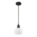 Fenton Mini Pendant shown in the Oil Rubbed Bronze finish with a Matte White shade