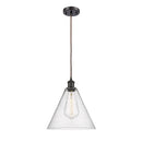 Ballston Cone Mini Pendant shown in the Oil Rubbed Bronze finish with a Seedy shade