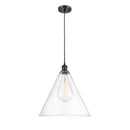 Ballston Cone Pendant shown in the Oil Rubbed Bronze finish with a Clear shade