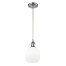 Belfast Mini Pendant shown in the Polished Chrome finish with a Matte White shade