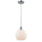 Athens Mini Pendant shown in the Polished Chrome finish with a Matte White shade