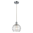 Deco Swirl Mini Pendant shown in the Polished Chrome finish with a Clear shade