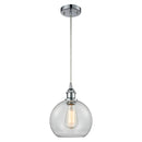 Athens Mini Pendant shown in the Polished Chrome finish with a Clear shade