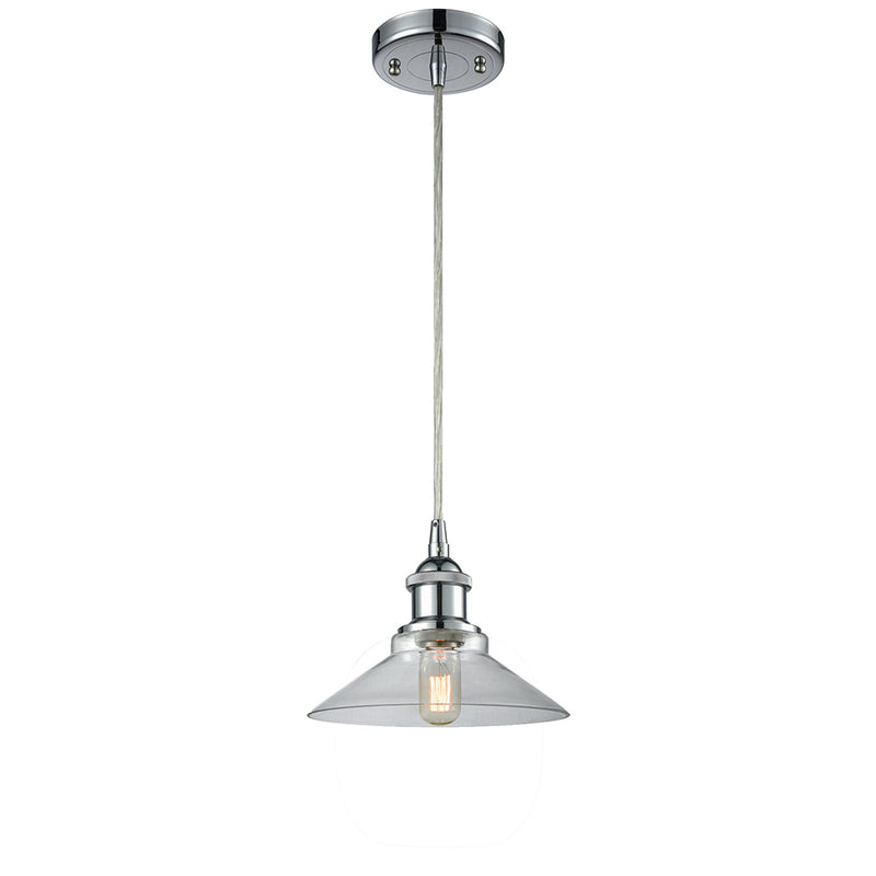 Orwell Mini Pendant shown in the Polished Chrome finish with a Clear shade