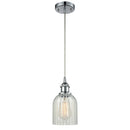 Caledonia Mini Pendant shown in the Polished Chrome finish with a Mouchette shade