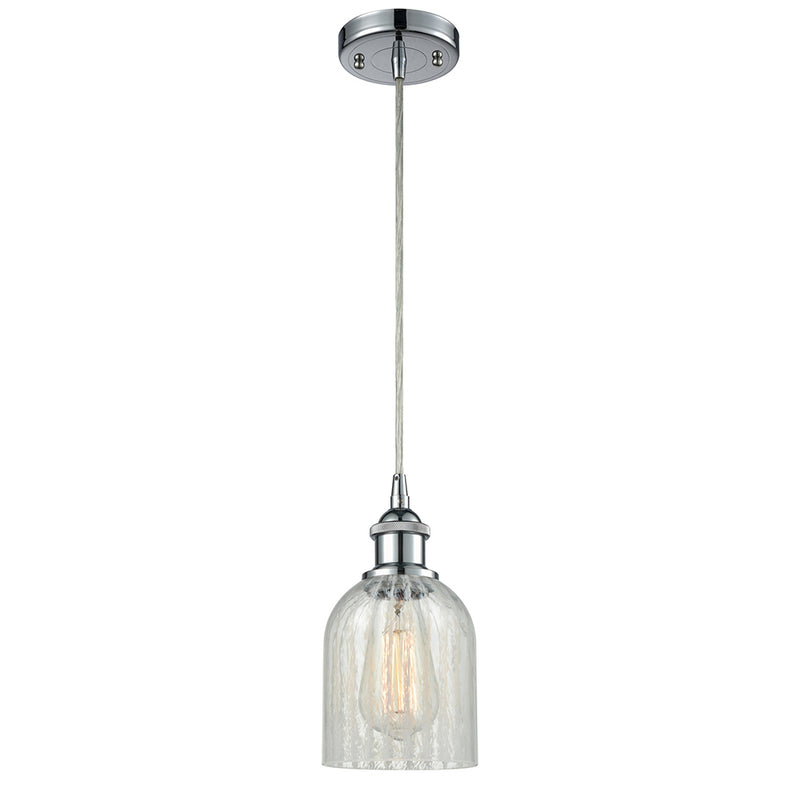 Caledonia Mini Pendant shown in the Polished Chrome finish with a Mouchette shade