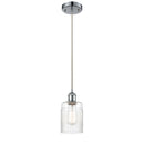 Hadley Mini Pendant shown in the Polished Chrome finish with a Clear shade