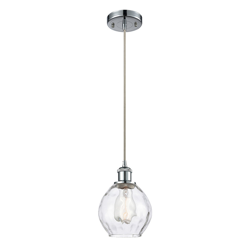 Waverly Mini Pendant shown in the Polished Chrome finish with a Clear shade