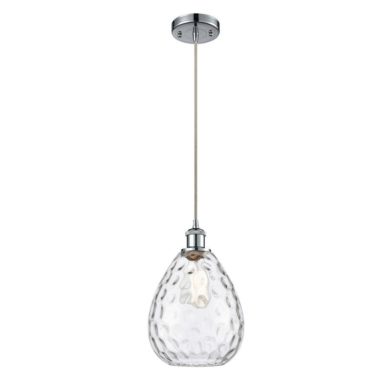 Waverly Mini Pendant shown in the Polished Chrome finish with a Clear shade