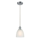 Castile Mini Pendant shown in the Polished Chrome finish with a White shade