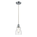 Ellery Mini Pendant shown in the Polished Chrome finish with a Seedy shade