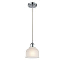 Dayton Mini Pendant shown in the Polished Chrome finish with a White shade