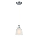 Brookfield Mini Pendant shown in the Polished Chrome finish with a White shade