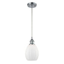 Eaton Mini Pendant shown in the Polished Chrome finish with a Matte White shade