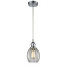 Eaton Mini Pendant shown in the Polished Chrome finish with a Clear shade