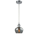 Fenton Mini Pendant shown in the Polished Chrome finish with a Plated Smoke shade