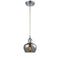 Fenton Mini Pendant shown in the Polished Chrome finish with a Plated Smoke shade