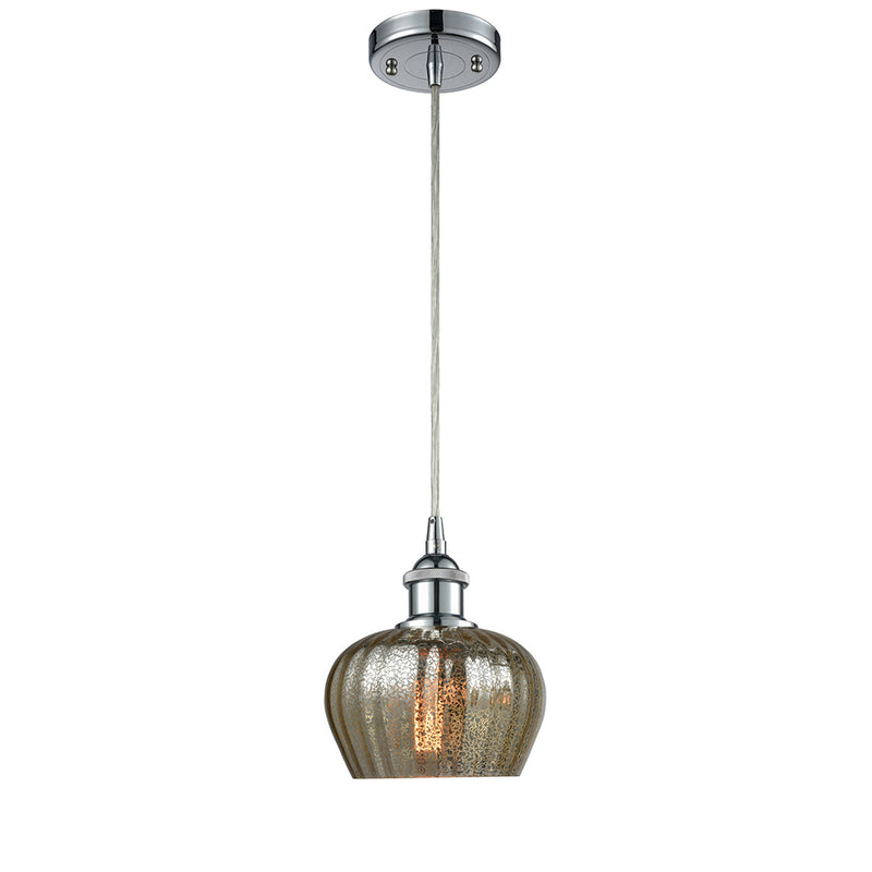 Fenton Mini Pendant shown in the Polished Chrome finish with a Mercury shade