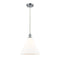 Ballston Cone Mini Pendant shown in the Polished Chrome finish with a Matte White shade