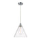 Ballston Cone Mini Pendant shown in the Polished Chrome finish with a Seedy shade