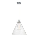 Ballston Cone Pendant shown in the Polished Chrome finish with a Seedy shade