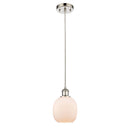 Belfast Mini Pendant shown in the Polished Nickel finish with a Matte White shade