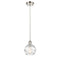 Deco Swirl Mini Pendant shown in the Polished Nickel finish with a Clear shade