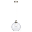 Athens Mini Pendant shown in the Polished Nickel finish with a Seedy shade