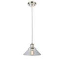 Orwell Mini Pendant shown in the Polished Nickel finish with a Clear shade