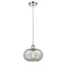 Gorham Mini Pendant shown in the Polished Nickel finish with a Charcoal shade