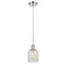 Caledonia Mini Pendant shown in the Polished Nickel finish with a Mouchette shade