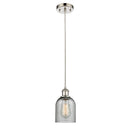 Caledonia Mini Pendant shown in the Polished Nickel finish with a Charcoal shade