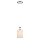 Hadley Mini Pendant shown in the Polished Nickel finish with a Matte White shade