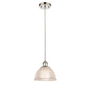 Arietta Mini Pendant shown in the Polished Nickel finish with a Clear shade