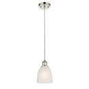 Brookfield Mini Pendant shown in the Polished Nickel finish with a White shade