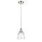 Brookfield Mini Pendant shown in the Polished Nickel finish with a Clear shade