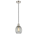 Eaton Mini Pendant shown in the Polished Nickel finish with a Clear shade