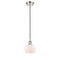 Fenton Mini Pendant shown in the Polished Nickel finish with a Matte White shade