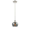 Fenton Mini Pendant shown in the Polished Nickel finish with a Plated Smoke shade