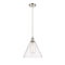 Ballston Cone Mini Pendant shown in the Polished Nickel finish with a Clear shade