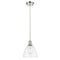 Ballston Dome Mini Pendant shown in the Polished Nickel finish with a Clear shade